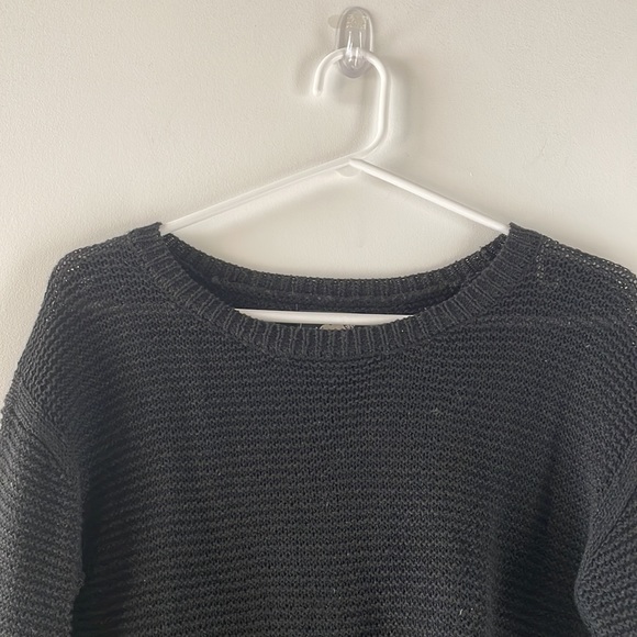Roots knit sweater in linen and cotton, black, size XS, EUC - Picture 5 of 5
